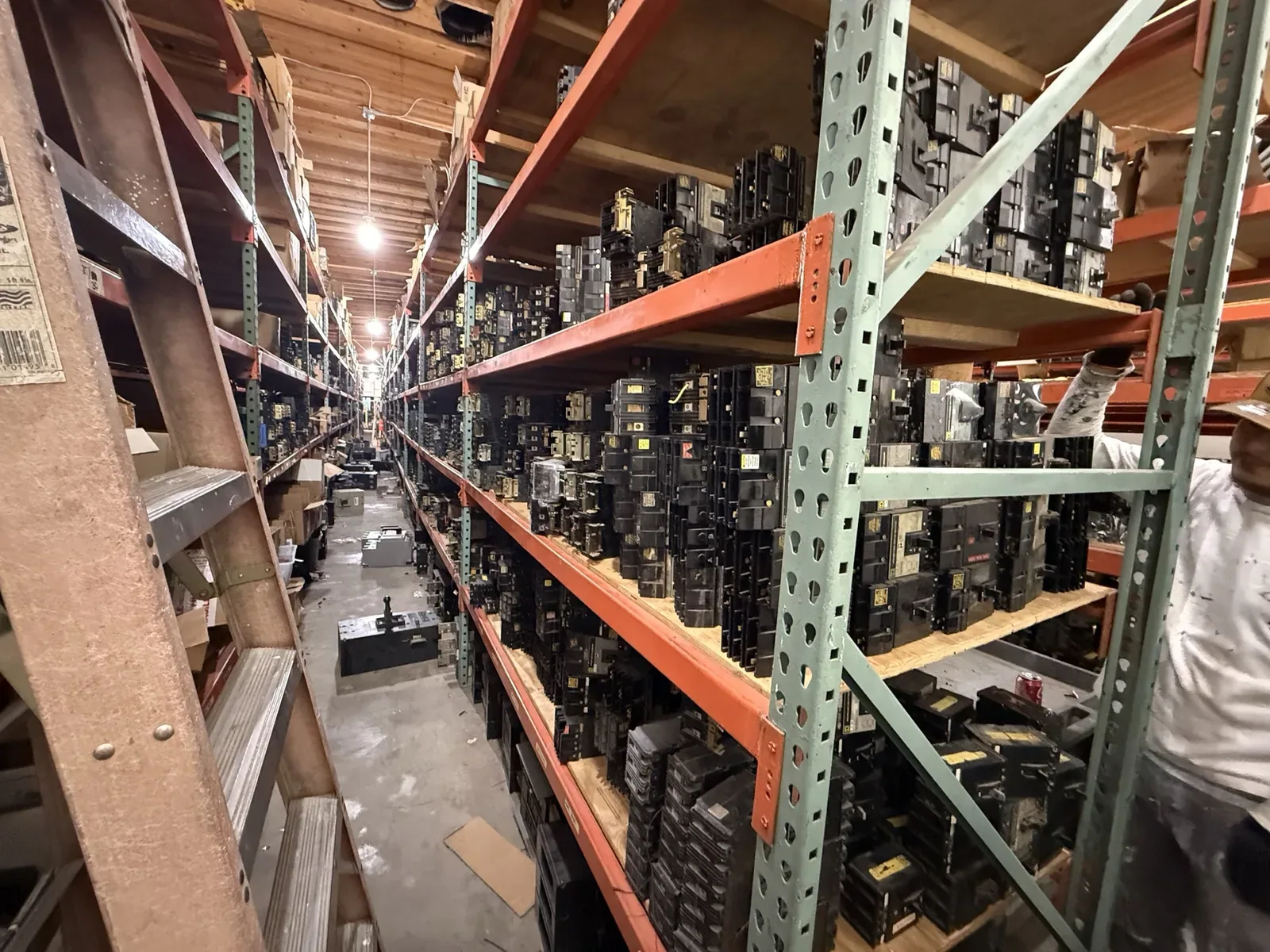 Warehouse racking filled with circuit breakers — Baton Rouge, LA