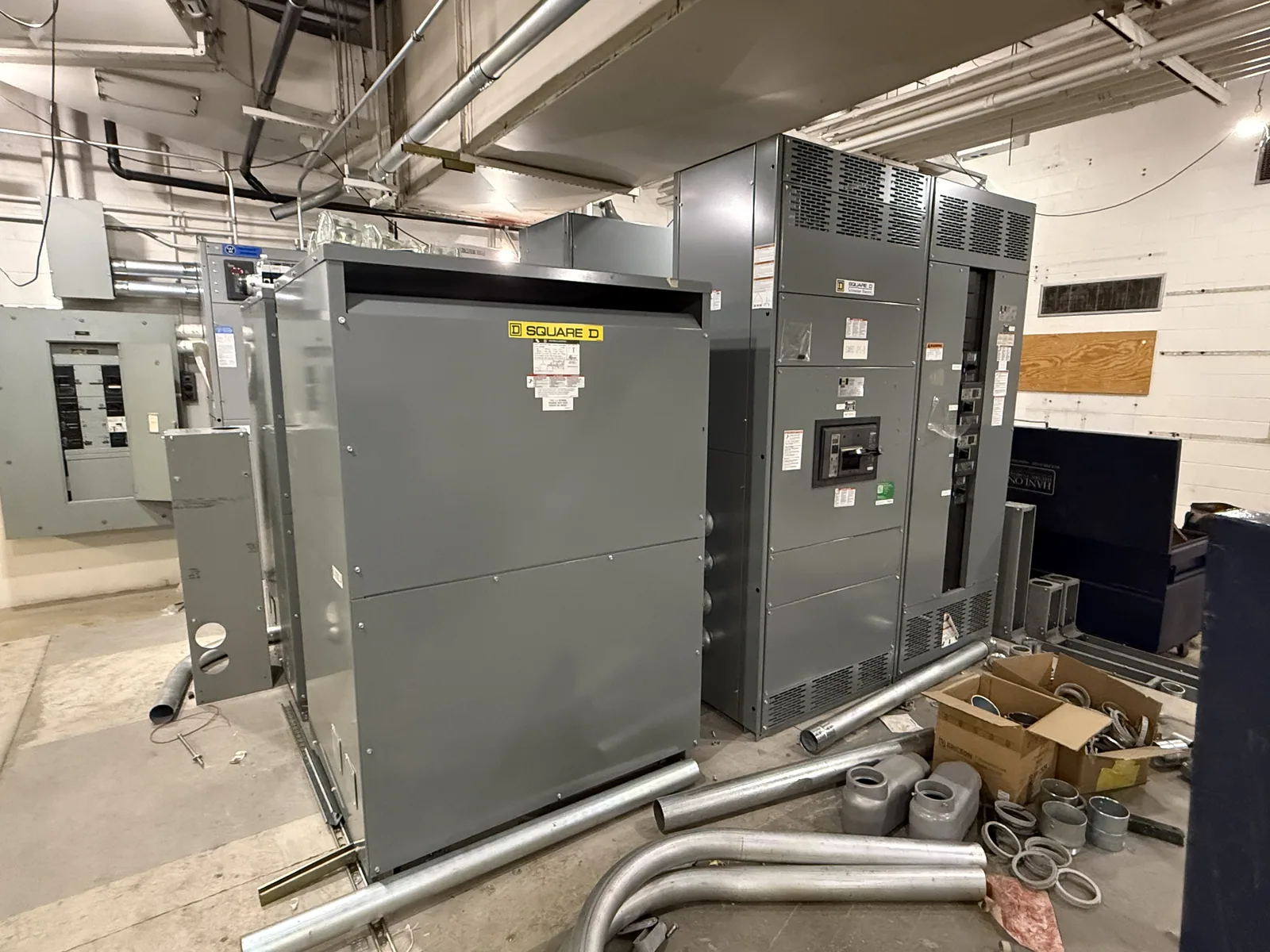 Switchgear and transformer installed in a plant electrical room — Austin, TX
